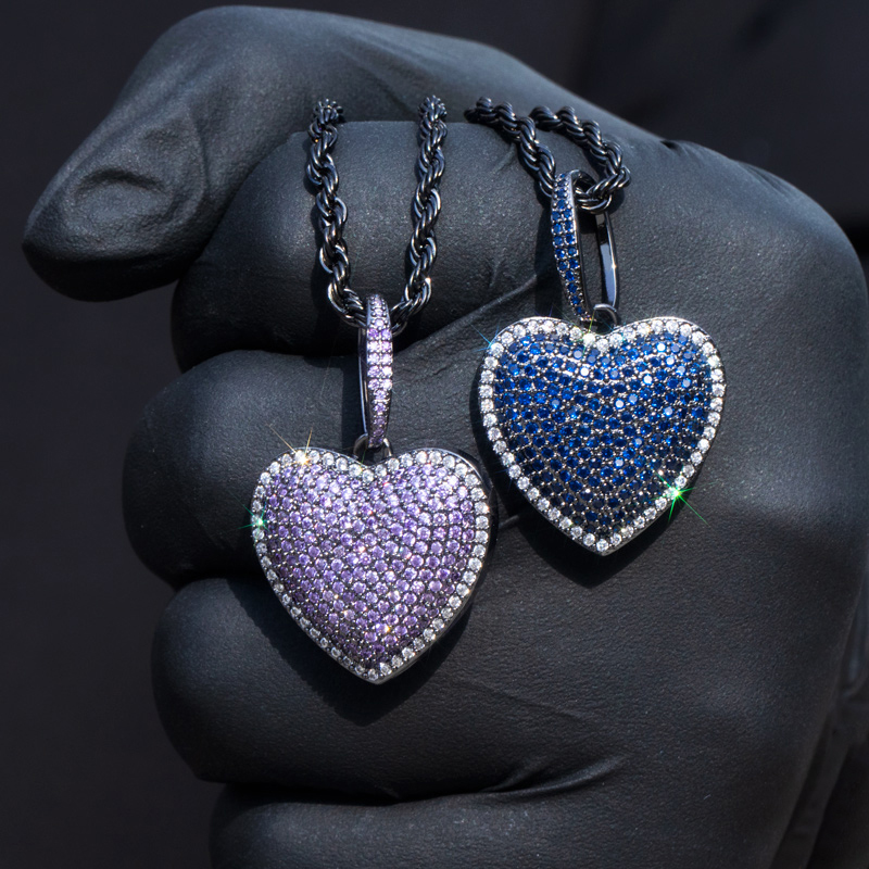 Micro Pave Heart-shaped Pendant in Black Gold Micro Pave Heart-shaped Pendant in Black Gold