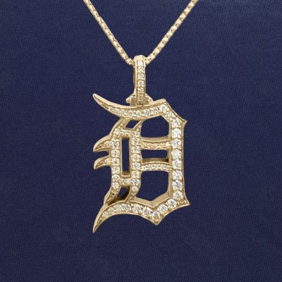 Iced Old English Letter D Pendant