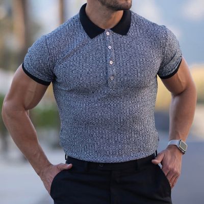 Men's Slim Contrast Collar Polo Shirt