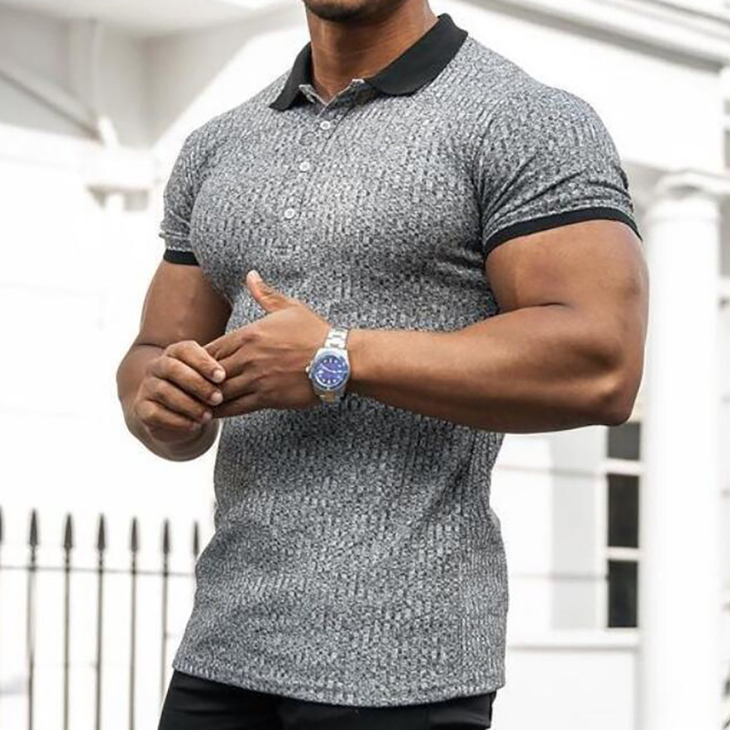 Men's Slim Contrast Collar Polo Shirt