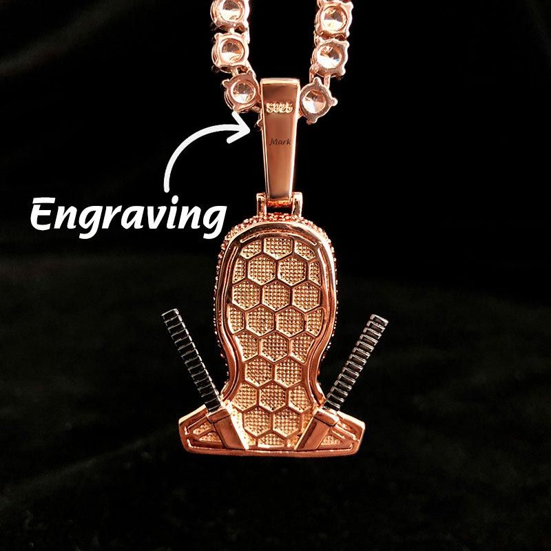 Iced Small Bad Guy Pendant in Rose Gold
