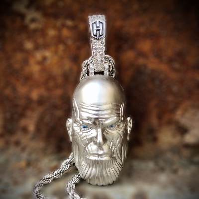 Thanos Pendant in White Gold