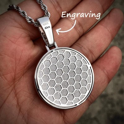 Hero Shield Pendant in White Gold