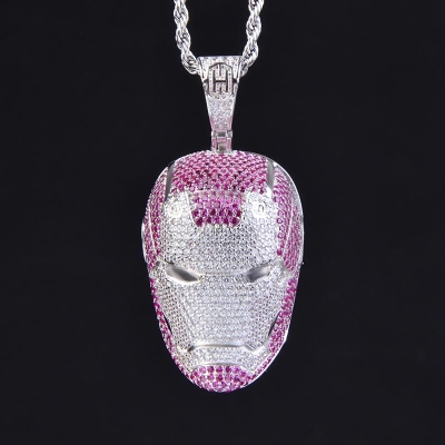 Iced Tony Pendant in White Gold