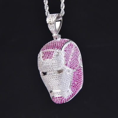 Iced Tony Pendant in White Gold