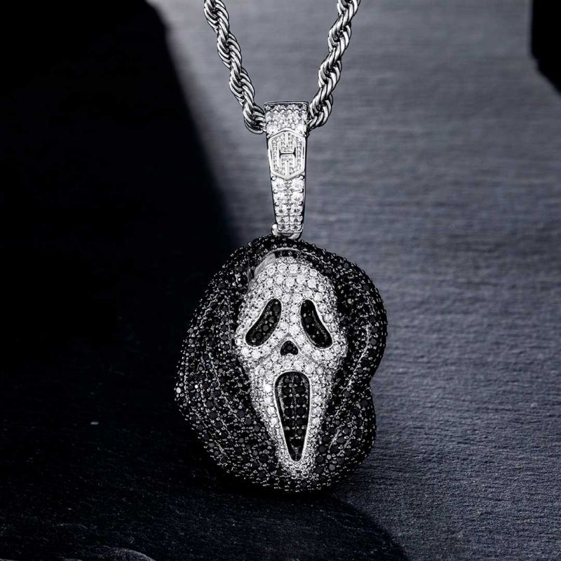 Halloween Screaming Ox Bone Handmade Ghost Spooky Men's Pendant Neckla -  XKCHIEF Handmade Jewelry