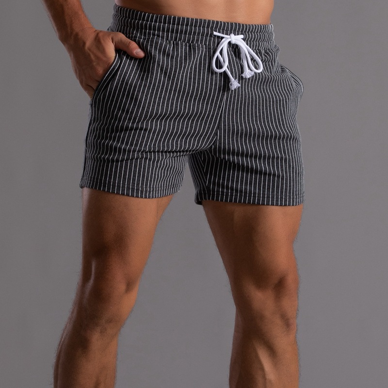 Men's Vertical Stripe Cotton Jogging Shorts