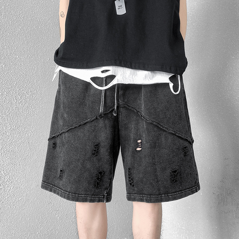 Retro Ripped Casual Shorts