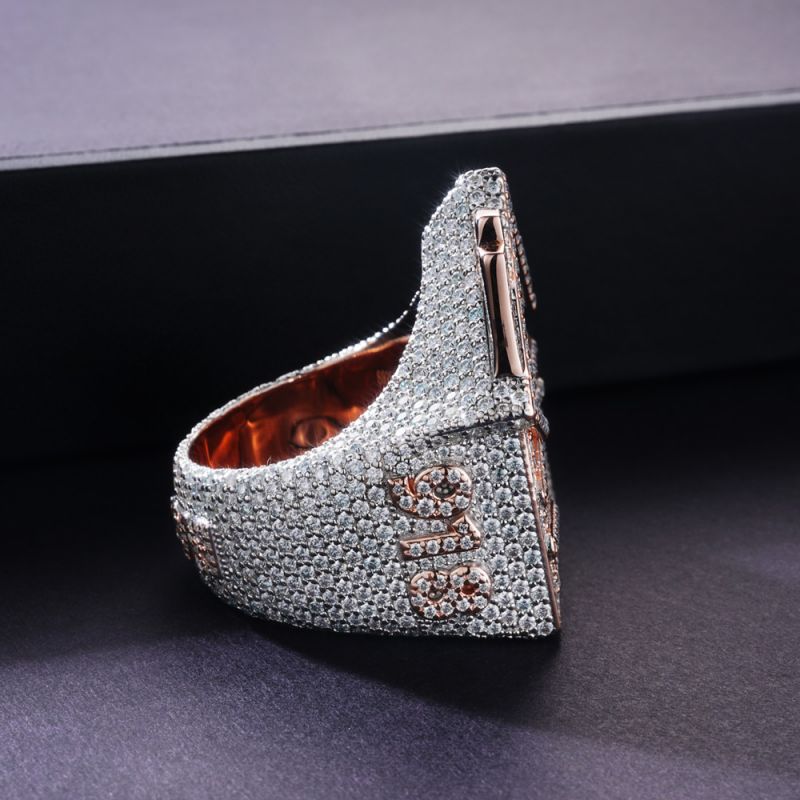 Made to Order Trap House Moissanite Custom S925 Silver Men's Ring