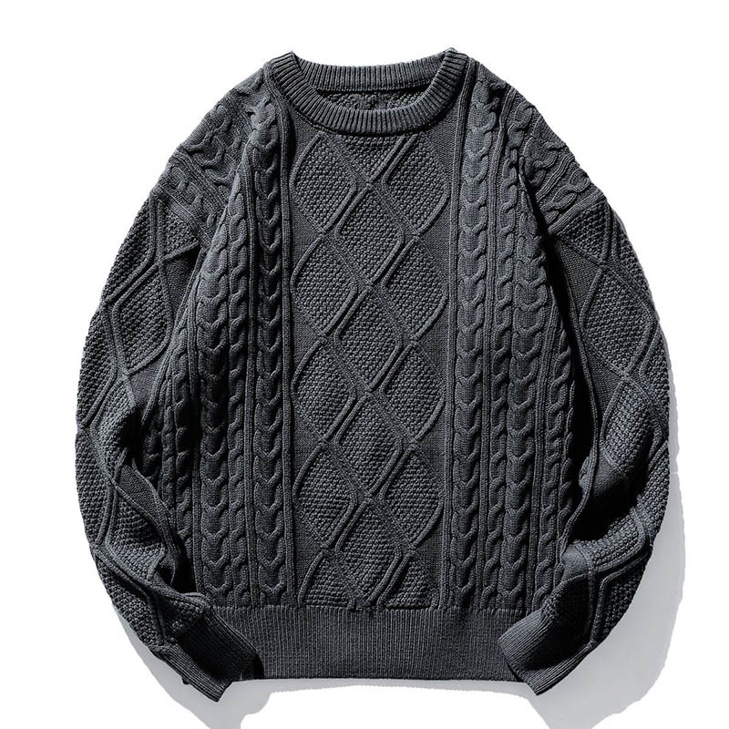 Coarse Needle Twist Knit Loose Pullover Sweater