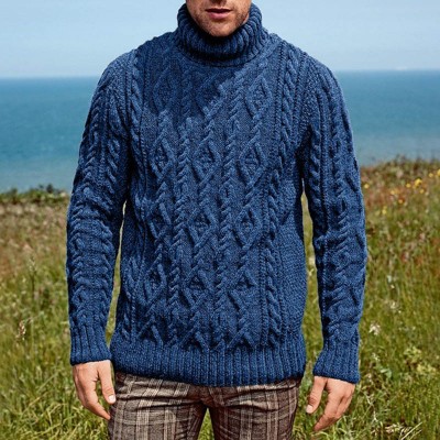 Fashion Men's High Neck Knitting Sweater