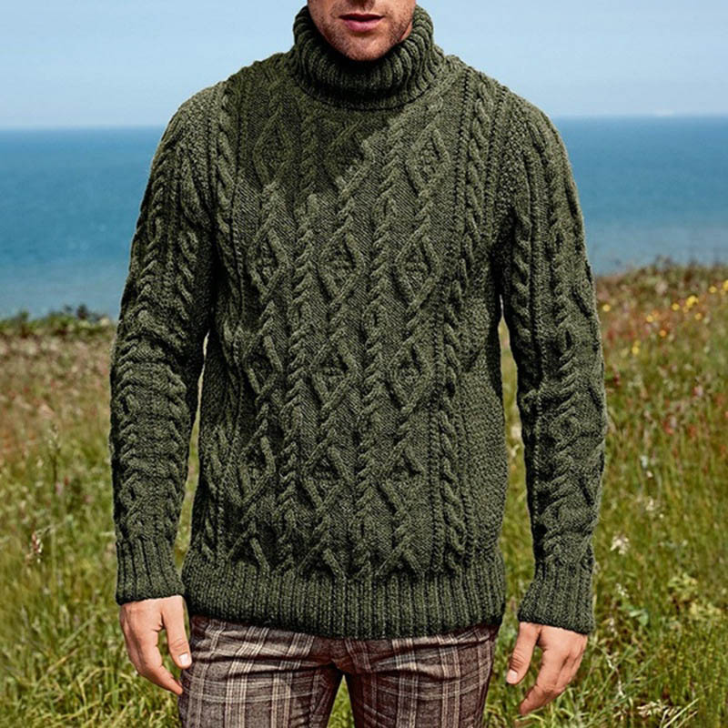 Fashion Men's High Neck Knitting Sweater