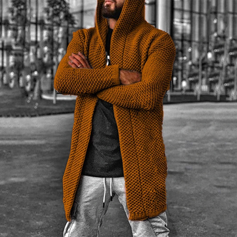 Cardigan Solid Hooded Turtleneck Sweater