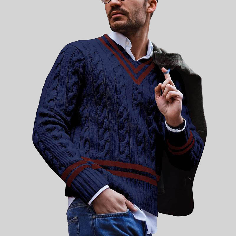 Fashion Knitting V-neck Sweater