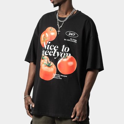 Loose Fit Cotton Tomato Print T-Shirt