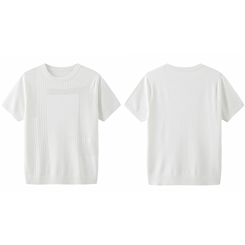 Ice Silk Hollow Slim Knit T-Shirt