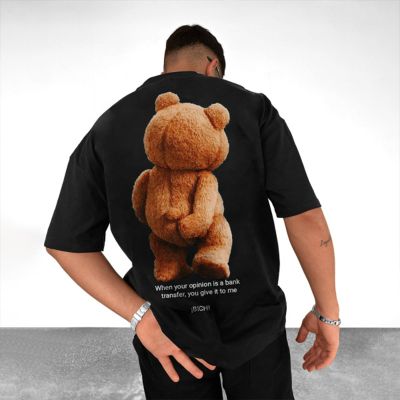 Bear Print Crew Neck T-Shirt