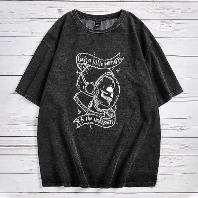 Skull Print Short-Sleeved T-Shirt