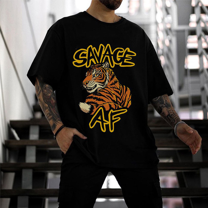 SAVAGE AF Tiger Print T-Shirt