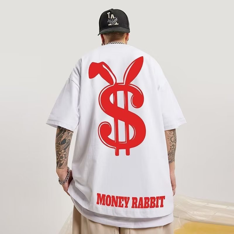 Money Rabbit Print T-Shirt - Helloice Apparel