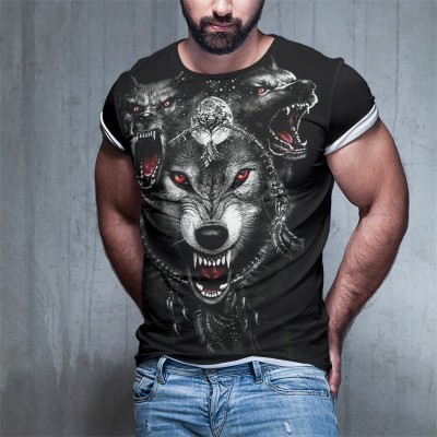 Wolf Print Casual T-Shirt