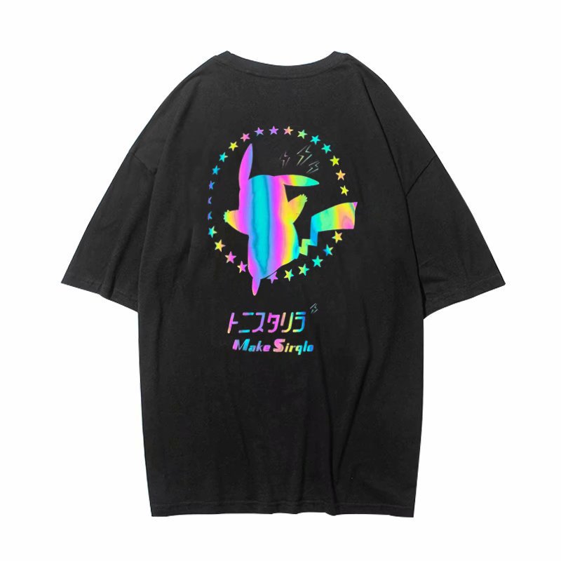 Luminous Pikachu Print Short Sleeve T-Shirt