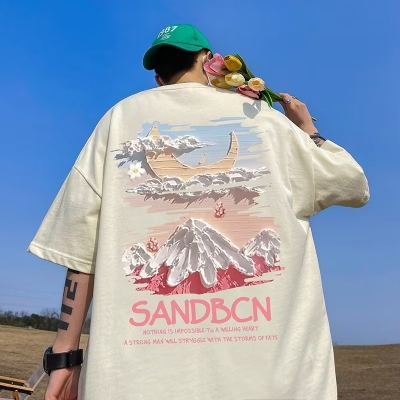 Scenery Oil Painting Print Oversized T-Shirt