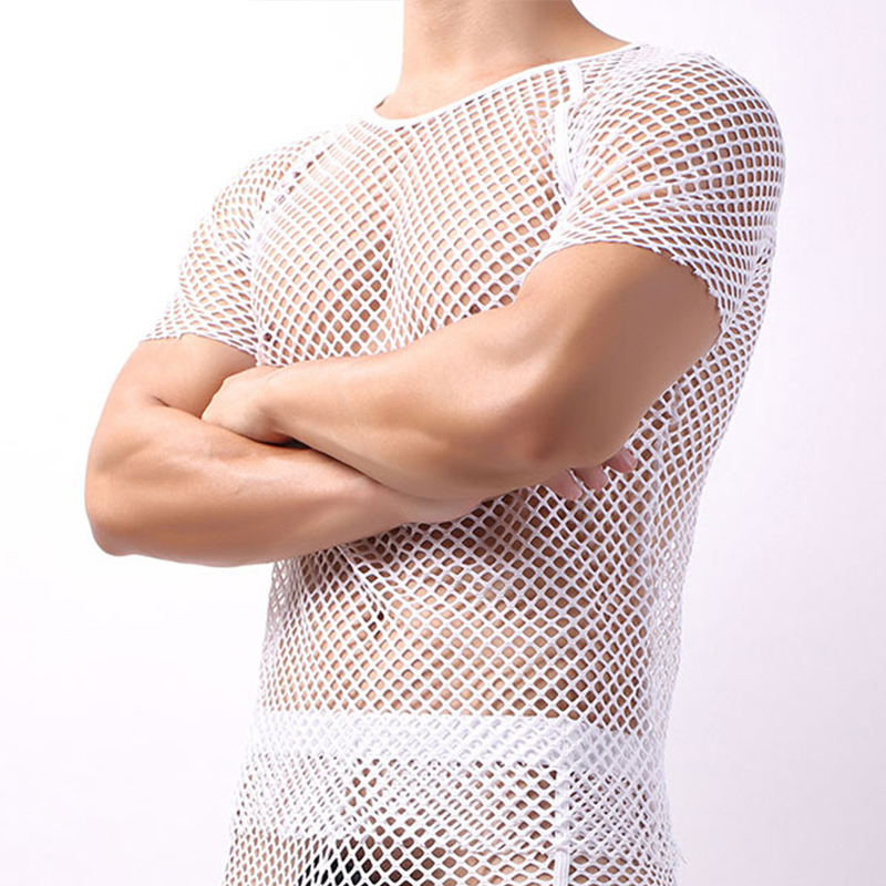 Mesh Cutout See-Through T-Shirt