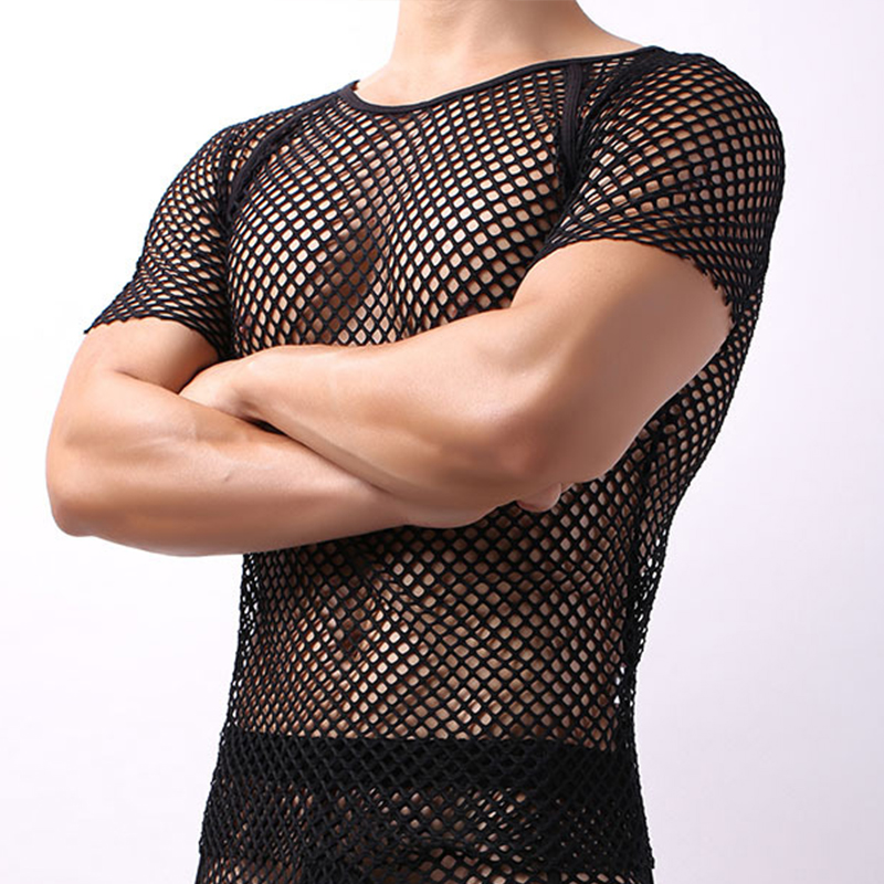 Mesh Cutout See-Through T-Shirt