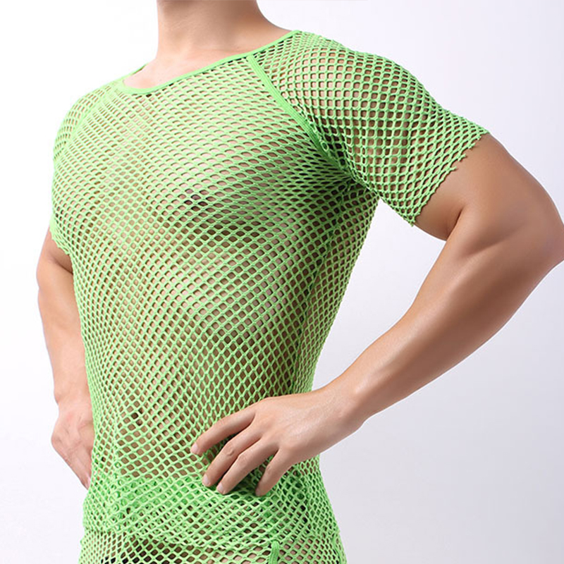 Mesh Cutout See-Through T-Shirt