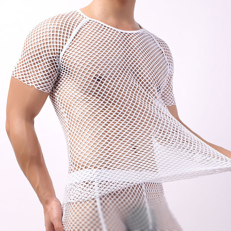Mesh Cutout See-Through T-Shirt