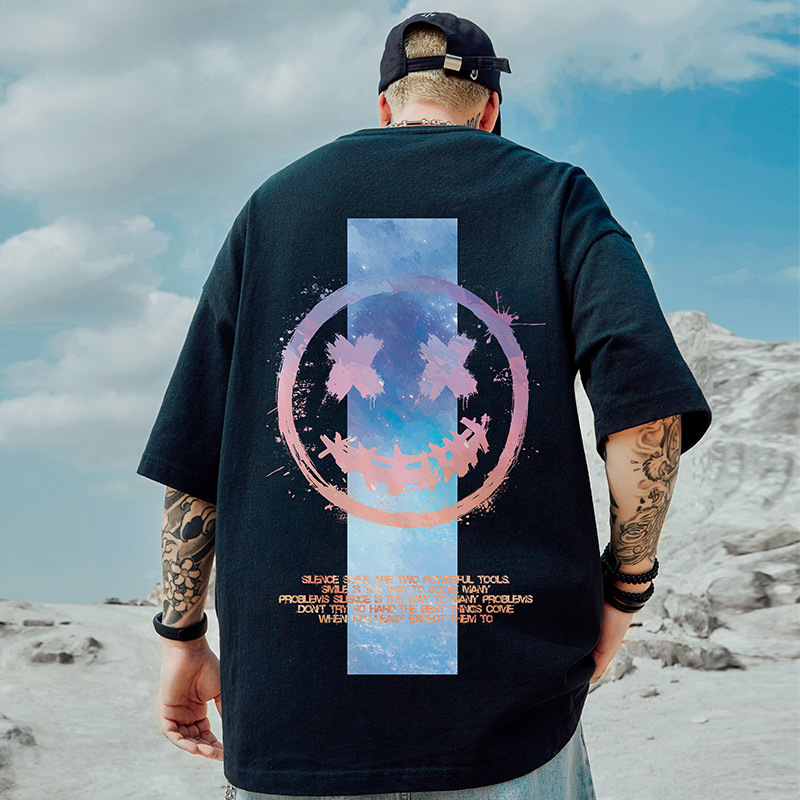 Oversize Smiley Print T-Shirt