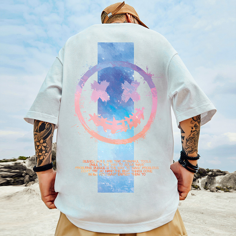 Oversize Smiley Print T-Shirt