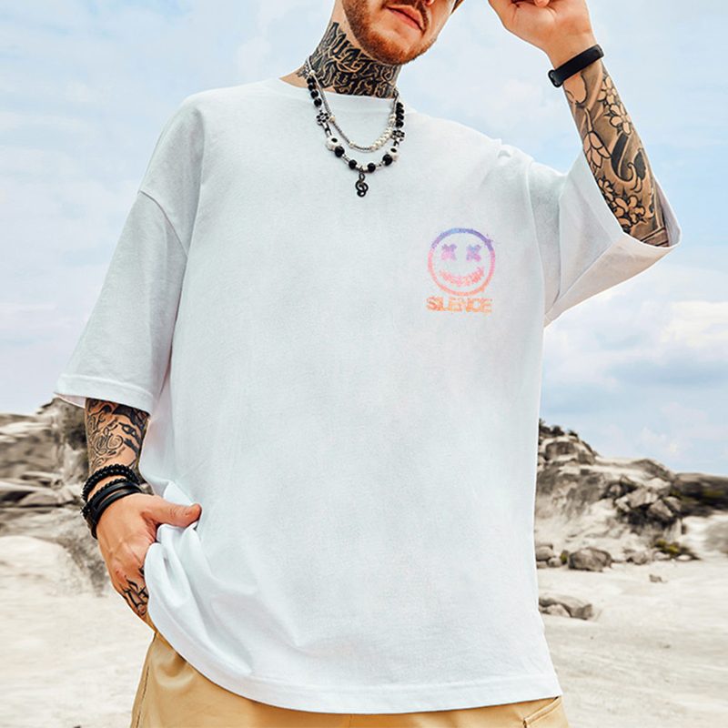Oversize Smiley Print T-Shirt