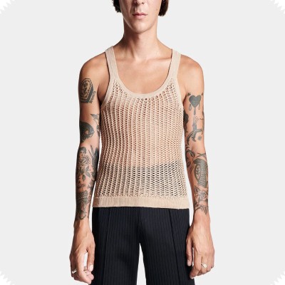 Knitted Sweater See Through Vest
