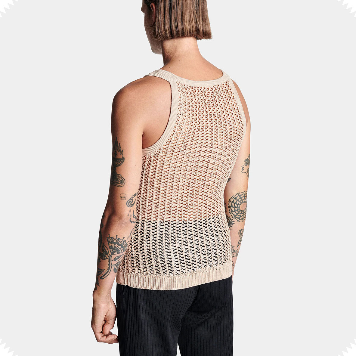 Knitted Sweater See Through Vest