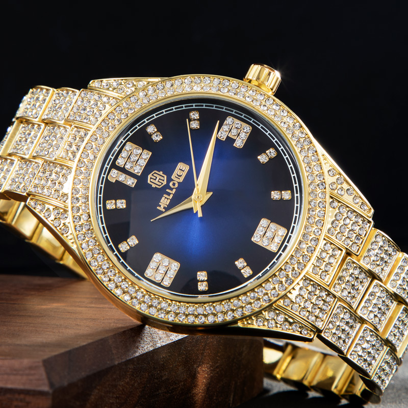 Iced Sapphire Roman Numerals Dial Watch