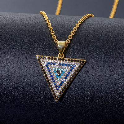 Iced Triangle Devil Eye Necklace