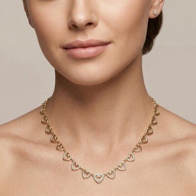 Heart-shaped Choker Necklace