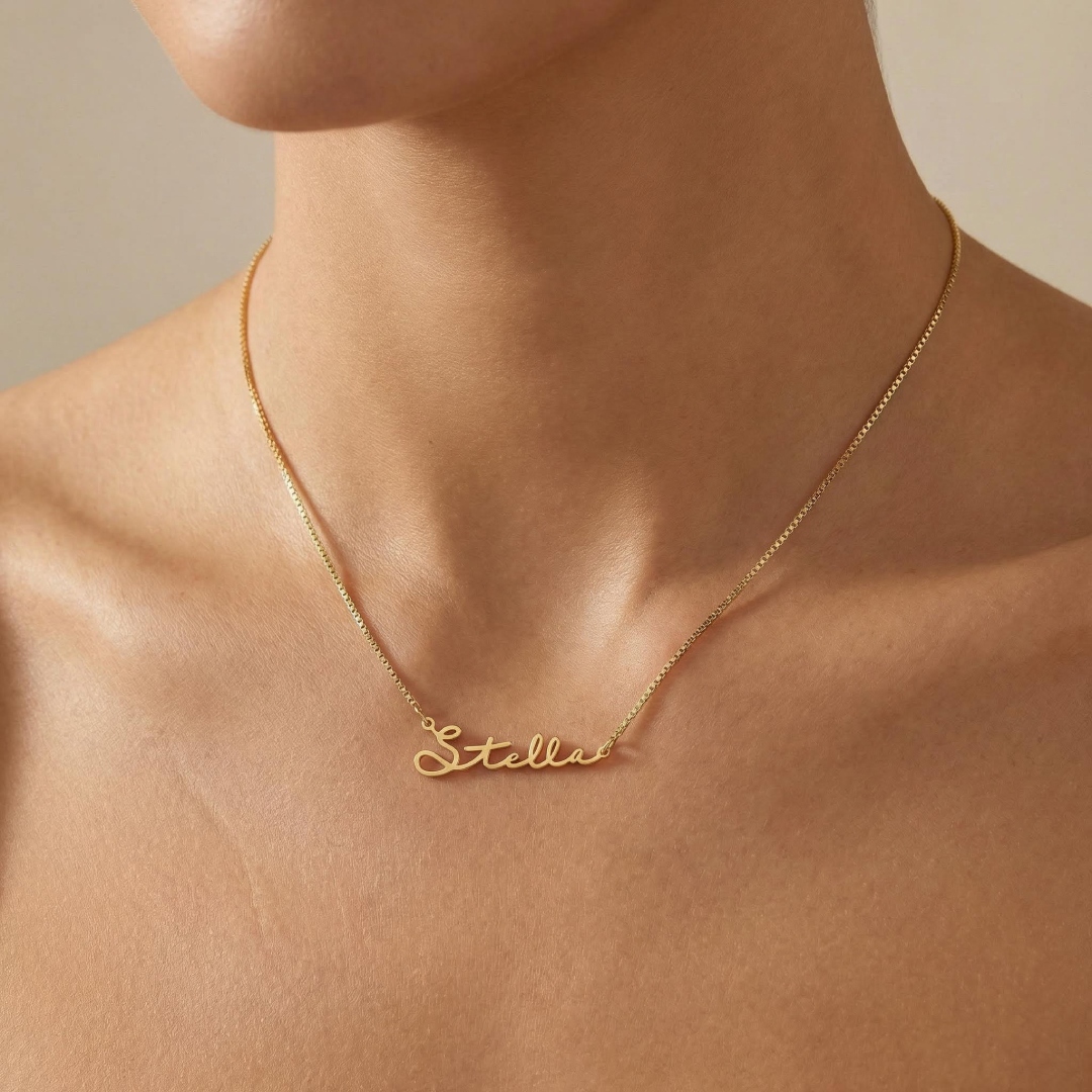 Custom Christmas Font Name Necklace Custom Christmas Font Name Necklace