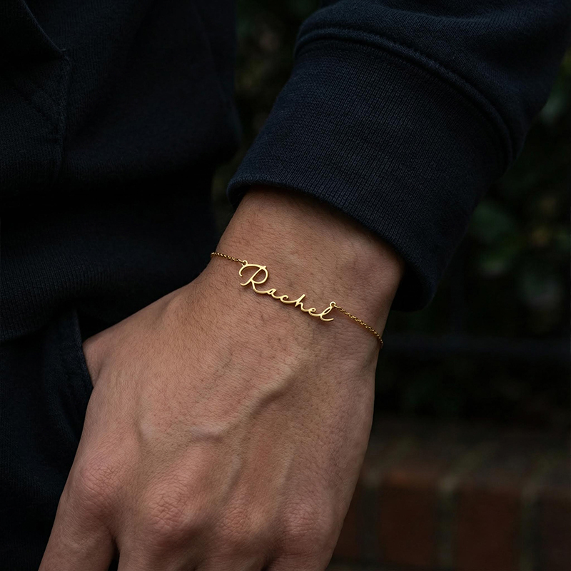 Custom Font Name Bracelet/Anklet with 3mm Cuban Link