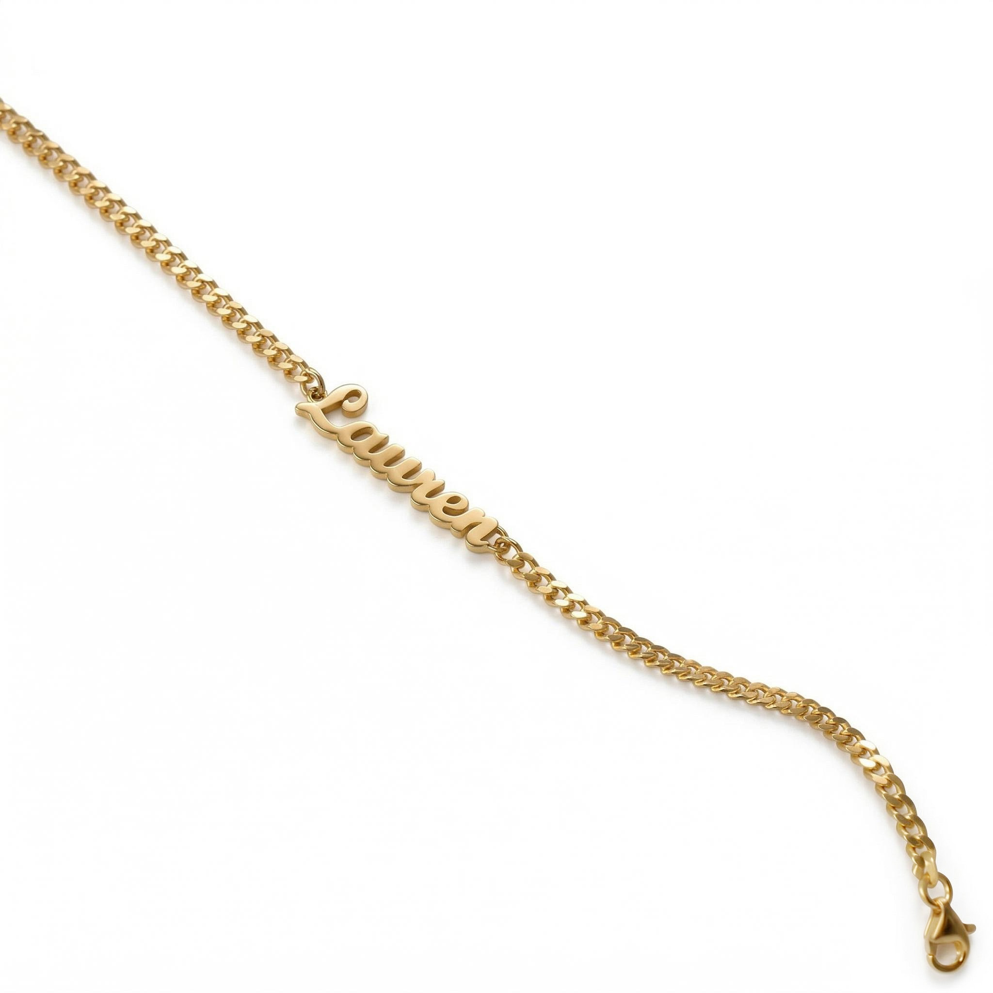 Custom Font Name Bracelet/Anklet with 3mm Cuban Link