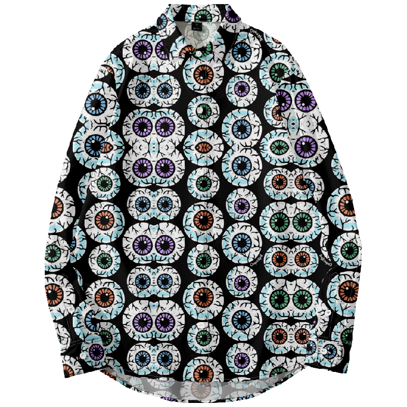 Halloween Eyeball Print Long Sleeve Shirt