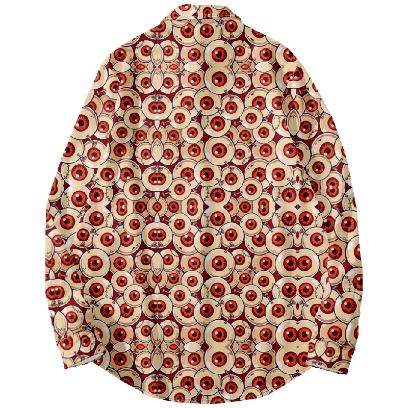 Halloween Eyeball Print Long Sleeve Shirt