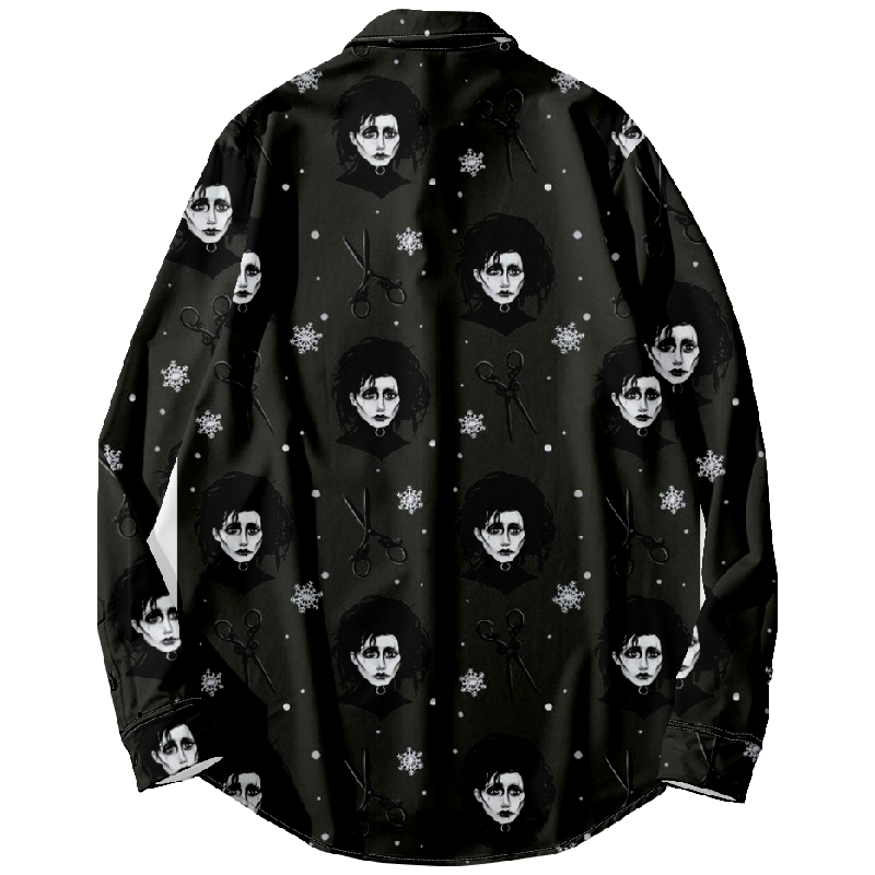 Halloween Clown Horror Print Long Sleeve Shirt