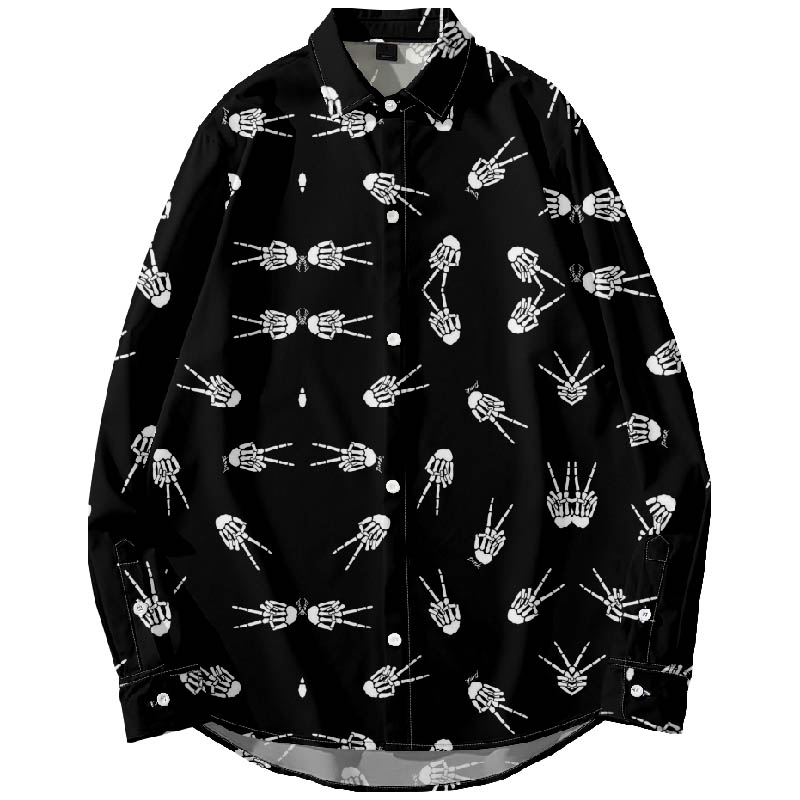 Halloween Skull Finger Print Shirt