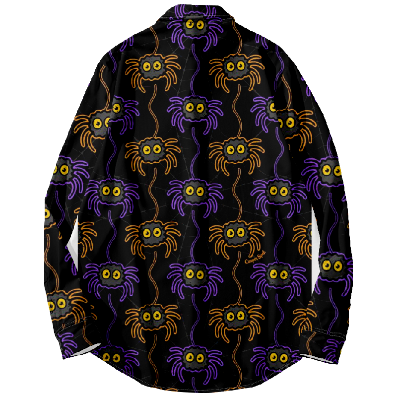 Halloween Spider Print Long Sleeve Shirt