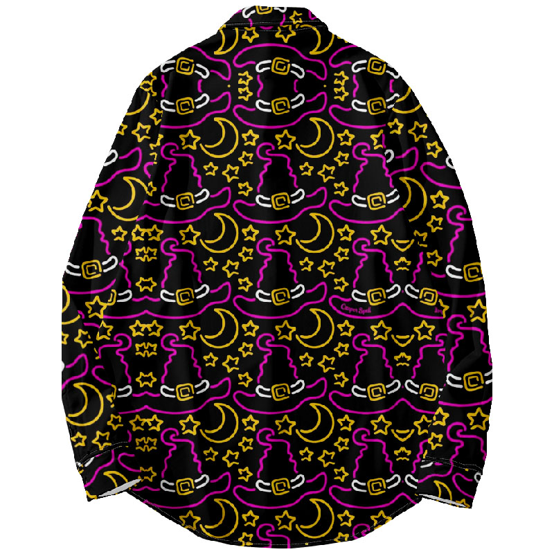 Halloween Wizard Hat Print Long Sleeve Shirt