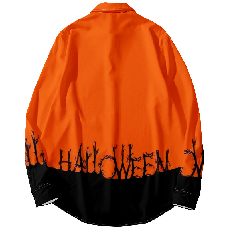 Halloween Wizard Hat Print Long Sleeve Shirt