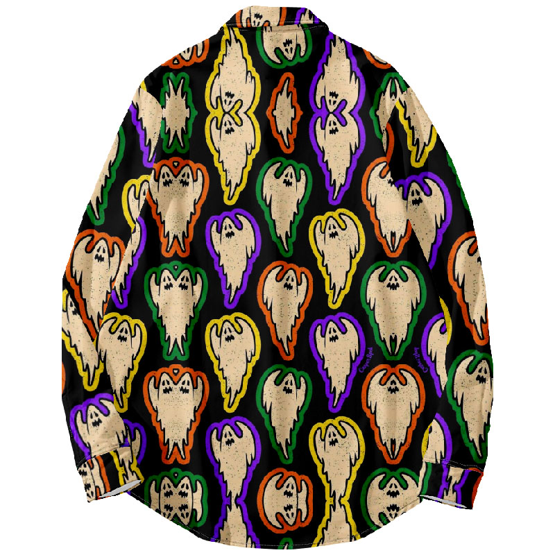 Halloween Wizard Hat Print Long Sleeve Shirt